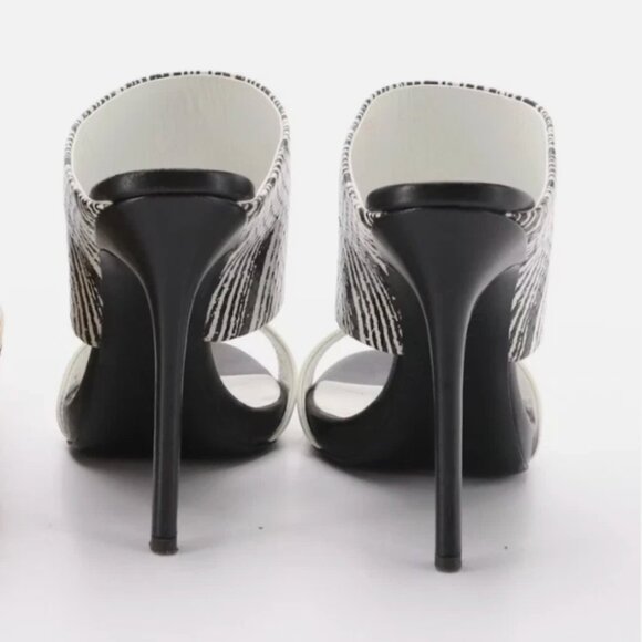 GIUSEPPE ZANOTTI Andrea Black & White High-Heel Mules Sz 36 - Picture 3 of 4